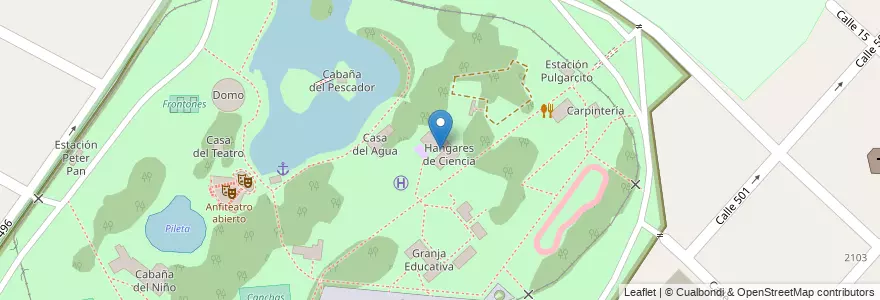 Mapa de ubicacion de Hangares de Ciencia, Gonnet en 阿根廷, 布宜诺斯艾利斯省, Partido De La Plata, Manuel B. Gonnet.