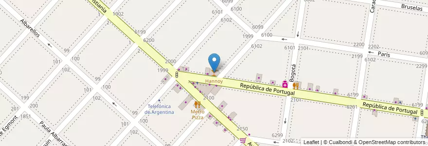 Mapa de ubicacion de Hannoy en Arjantin, Buenos Aires, Partido De La Matanza, Isidro Casanova.