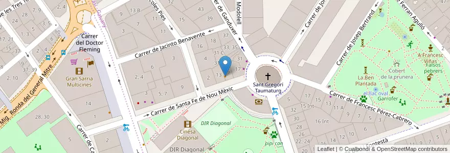 Mapa de ubicacion de Hansel en 스페인, Catalunya, Barcelona, Barcelonès, 바르셀로나.