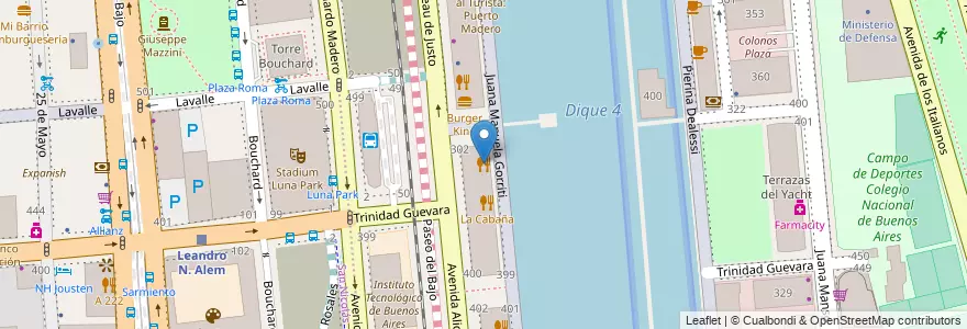 Mapa de ubicacion de Happening, Puerto Madero en Аргентина, Буэнос-Айрес, Comuna 1, Буэнос-Айрес.