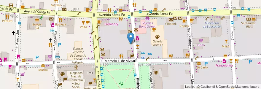 Mapa de ubicacion de Happines House, Recoleta en آرژانتین, Ciudad Autónoma De Buenos Aires, Comuna 2, Buenos Aires.