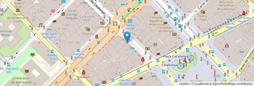 Mapa de ubicacion de Happy en 스페인, Catalunya, Barcelona, Barcelonès, 바르셀로나.