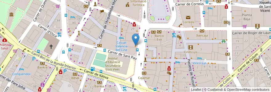 Mapa de ubicacion de Hard Rock Cafe en İspanya, Comunitat Valenciana, València / Valencia, Comarca De València, València.