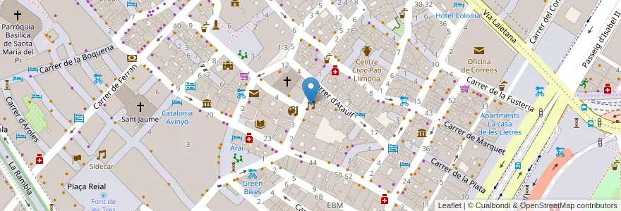 Mapa de ubicacion de Harlem Jazz Club en 스페인, Catalunya, Barcelona, Barcelonès, 바르셀로나.