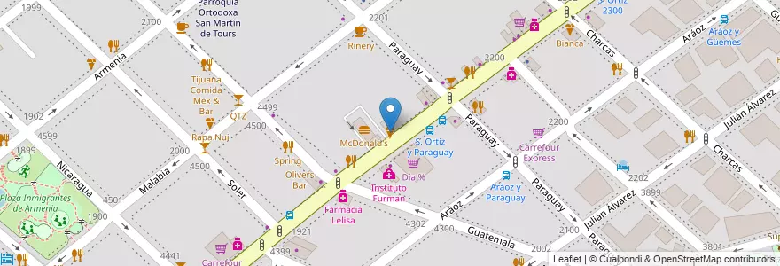 Mapa de ubicacion de Härlig, Palermo en Arjantin, Ciudad Autónoma De Buenos Aires, Buenos Aires, Comuna 14.