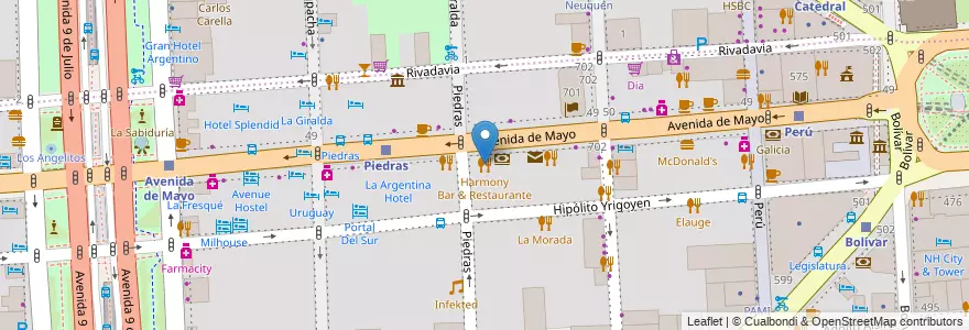 Mapa de ubicacion de Harmony Bar & Restaurante, Montserrat en 아르헨티나, Ciudad Autónoma De Buenos Aires, Comuna 1, 부에노스아이레스.