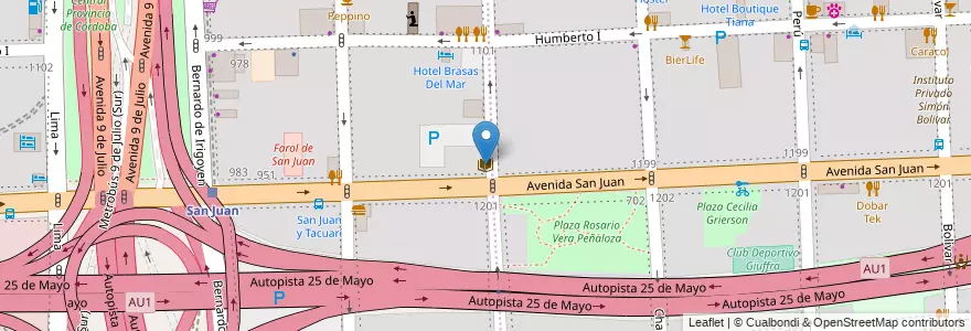 Mapa de ubicacion de Haroldo Conti, Constitucion en آرژانتین, Ciudad Autónoma De Buenos Aires, Comuna 1, Buenos Aires.