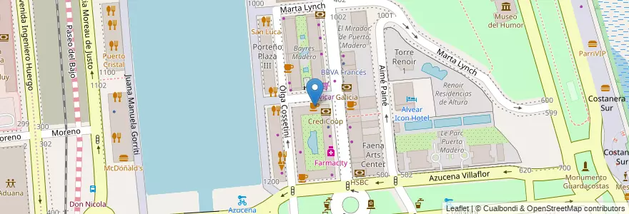 Mapa de ubicacion de Hausbrot, Puerto Madero en آرژانتین, Ciudad Autónoma De Buenos Aires, Comuna 1, Buenos Aires.