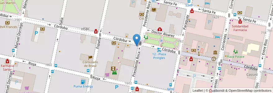 Mapa de ubicacion de Havanna en 아르헨티나, Santa Fe, Departamento Rosario, Municipio De Rosario, 로사리오.
