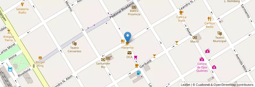 Mapa de ubicacion de Havanna en Arjantin, Buenos Aires, Partido De Quilmes, Quilmes.