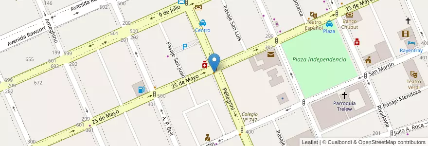 Mapa de ubicacion de Havanna en الأرجنتين, شوبوت, Trelew, Departamento Rawson.