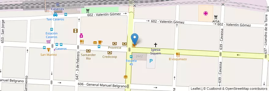 Mapa de ubicacion de Havanna en Argentina, Provincia Di Buenos Aires, Partido De Tres De Febrero, Caseros.