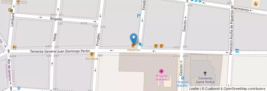 Mapa de ubicacion de Havanna, Almagro en Argentine, Ciudad Autónoma De Buenos Aires, Comuna 5, Buenos Aires.