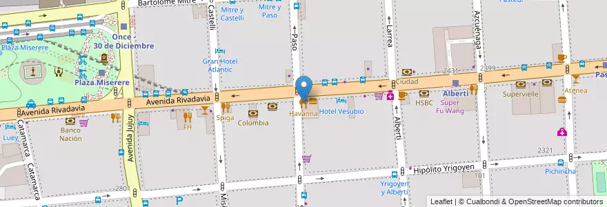Mapa de ubicacion de Havanna, Balvanera en Argentinien, Ciudad Autónoma De Buenos Aires, Comuna 3, Buenos Aires.