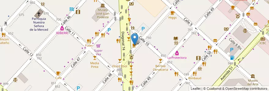 Mapa de ubicacion de Havanna, Casco Urbano en Аргентина, Буэнос-Айрес, Partido De La Plata, La Plata.