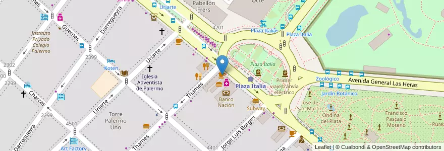 Mapa de ubicacion de Havanna, Palermo en 아르헨티나, Ciudad Autónoma De Buenos Aires, 부에노스아이레스, Comuna 14.