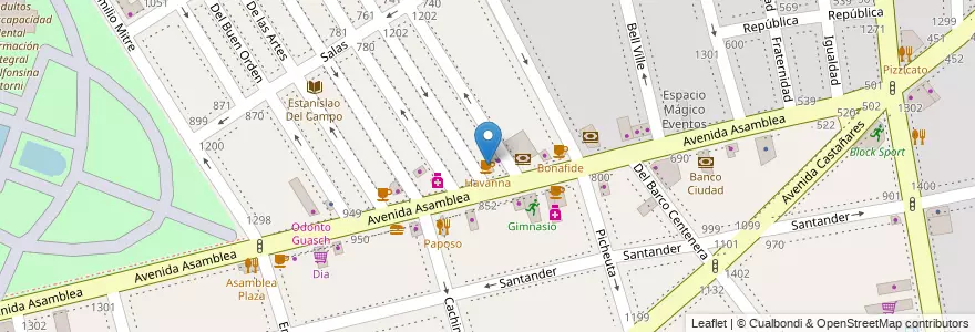 Mapa de ubicacion de Havanna, Parque Chacabuco en Аргентина, Буэнос-Айрес, Comuna 7, Буэнос-Айрес.