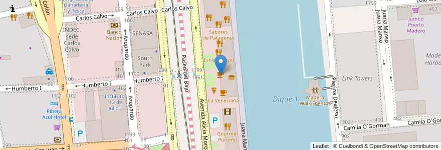 Mapa de ubicacion de Havanna, Puerto Madero en آرژانتین, Ciudad Autónoma De Buenos Aires, Comuna 1, Buenos Aires.