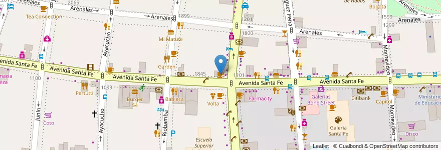 Mapa de ubicacion de Havanna, Recoleta en Arjantin, Ciudad Autónoma De Buenos Aires, Comuna 2, Buenos Aires.