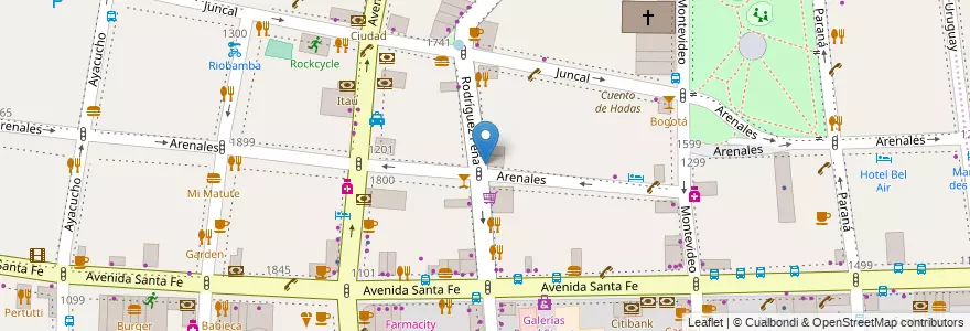 Mapa de ubicacion de Havanna, Recoleta en 아르헨티나, Ciudad Autónoma De Buenos Aires, Comuna 2, 부에노스아이레스.
