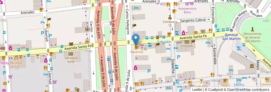 Mapa de ubicacion de Havanna, Retiro en Arjantin, Ciudad Autónoma De Buenos Aires, Comuna 1, Buenos Aires.