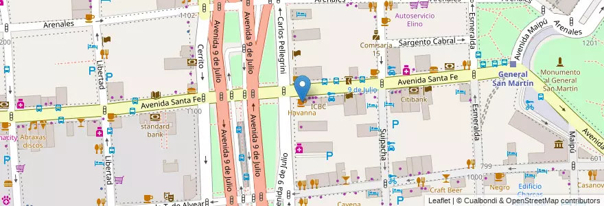 Mapa de ubicacion de Havanna, Retiro en アルゼンチン, Ciudad Autónoma De Buenos Aires, Comuna 1, ブエノスアイレス.
