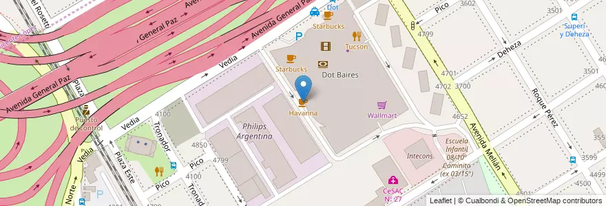 Mapa de ubicacion de Havanna, Saavedra en Argentine, Ciudad Autónoma De Buenos Aires, Comuna 12, Partido De Vicente López, Buenos Aires, Vicente López.