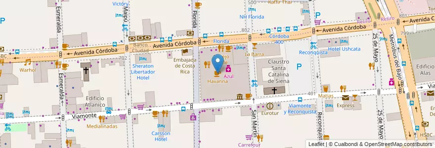 Mapa de ubicacion de Havanna, San Nicolas en Argentina, Ciudad Autónoma De Buenos Aires, Comuna 1, Buenos Aires.