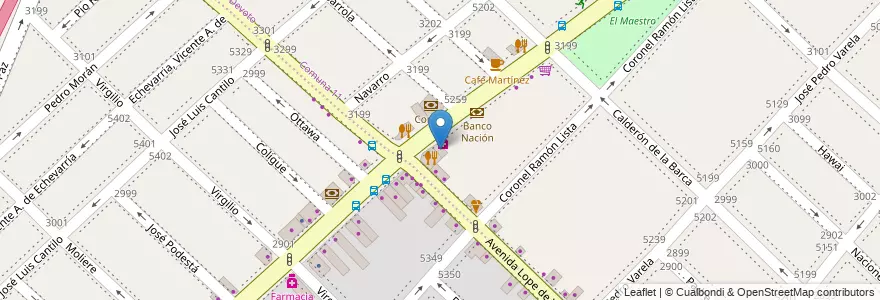 Mapa de ubicacion de Havanna, Villa Devoto en Argentinië, Buenos Aires, Comuna 10.