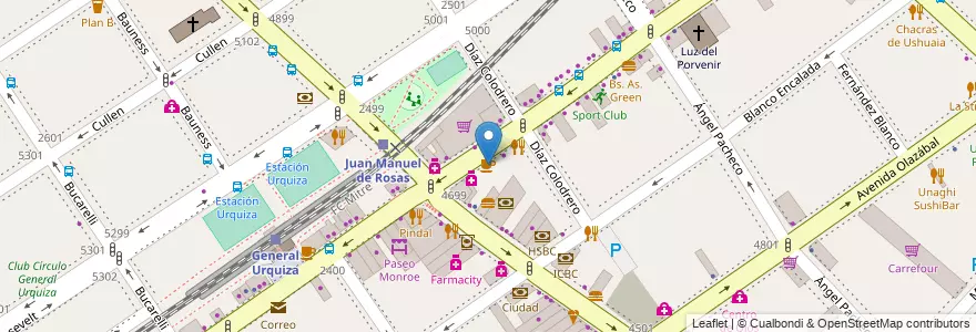 Mapa de ubicacion de Havanna, Villa Urquiza en 아르헨티나, Ciudad Autónoma De Buenos Aires, Comuna 12, 부에노스아이레스.