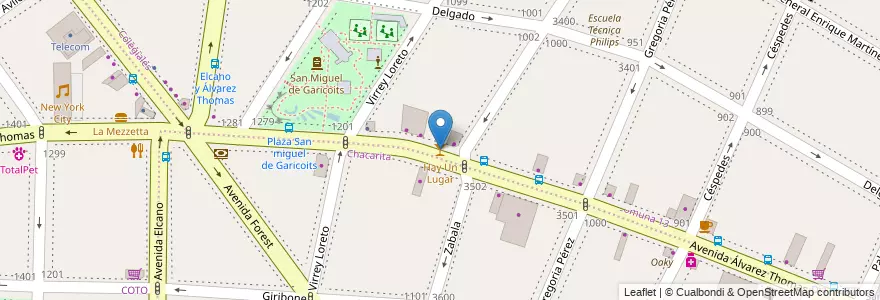 Mapa de ubicacion de Hay Un Lugar, Colegiales en Аргентина, Буэнос-Айрес, Буэнос-Айрес, Comuna 15.
