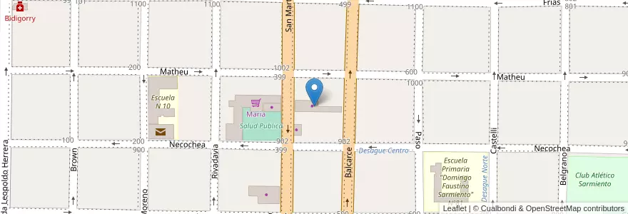 Mapa de ubicacion de Hefle Muebles en アルゼンチン, エントレ・リオス州, Departamento Villaguay, Distrito Lucas Al Sud, Villaguay.