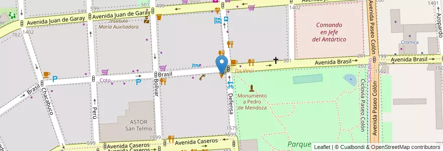 Mapa de ubicacion de Heladería Florencia, San Telmo en Argentinien, Ciudad Autónoma De Buenos Aires, Comuna 4, Comuna 1, Buenos Aires.