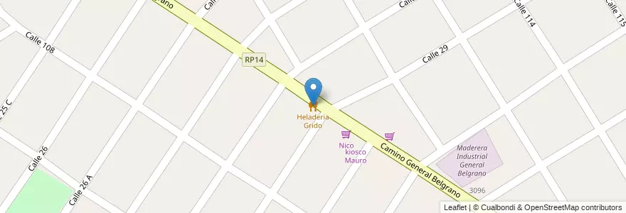 Mapa de ubicacion de Heladeria Grido en Argentina, Buenos Aires, Partido De Florencio Varela, Berazategui.
