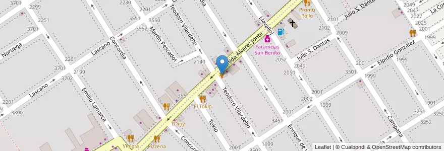 Mapa de ubicacion de Heladeria Sorrento, Villa Santa Rita en アルゼンチン, Ciudad Autónoma De Buenos Aires, ブエノスアイレス, Comuna 11.