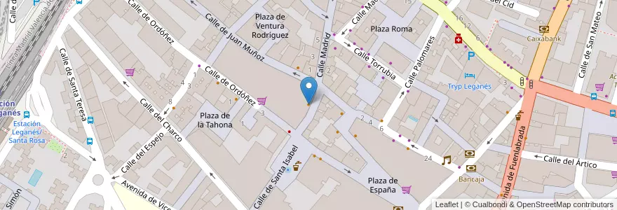 Mapa de ubicacion de Heladería Tino's en 西班牙, Comunidad De Madrid, Comunidad De Madrid, Área Metropolitana De Madrid Y Corredor Del Henares, Leganés.