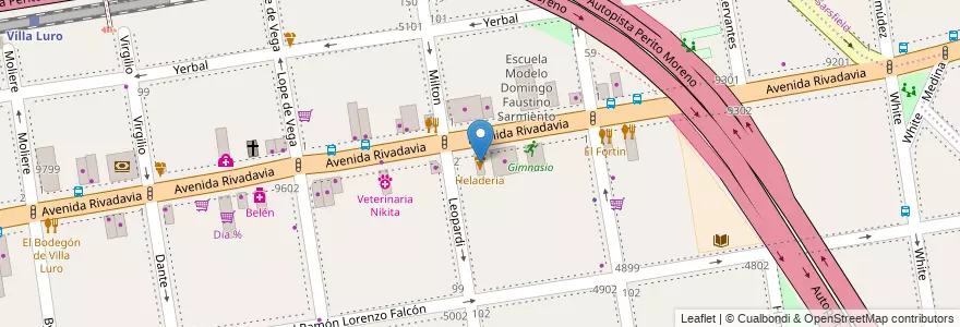 Mapa de ubicacion de Heladeria, Villa Luro en 아르헨티나, Ciudad Autónoma De Buenos Aires, Comuna 9, 부에노스아이레스, Comuna 10.