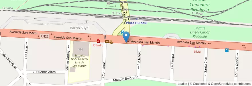 Mapa de ubicacion de Heladino en الأرجنتين, تشيلي, نيوكوين, Departamento Confluencia, Municipio De Plaza Huincul, Plaza Huincul.