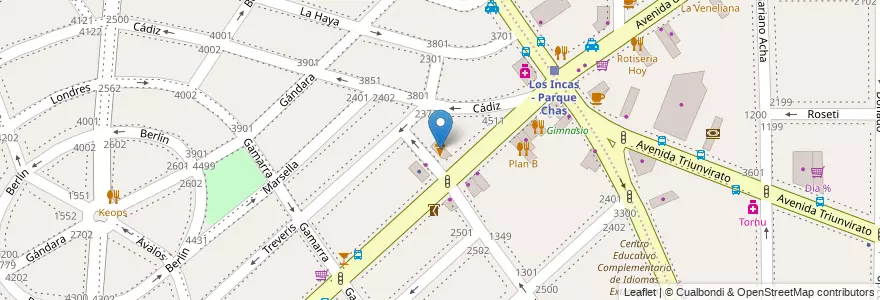Mapa de ubicacion de Helado Artesanal, Parque Chas en Arjantin, Ciudad Autónoma De Buenos Aires, Buenos Aires, Comuna 15.