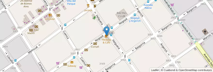 Mapa de ubicacion de Helados & Cafe, Villa del Parque en Argentinië, Ciudad Autónoma De Buenos Aires, Buenos Aires, Comuna 11.