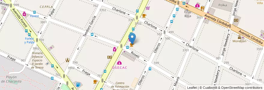 Mapa de ubicacion de Helados, Chacarita en 아르헨티나, Ciudad Autónoma De Buenos Aires, 부에노스아이레스, Comuna 15.