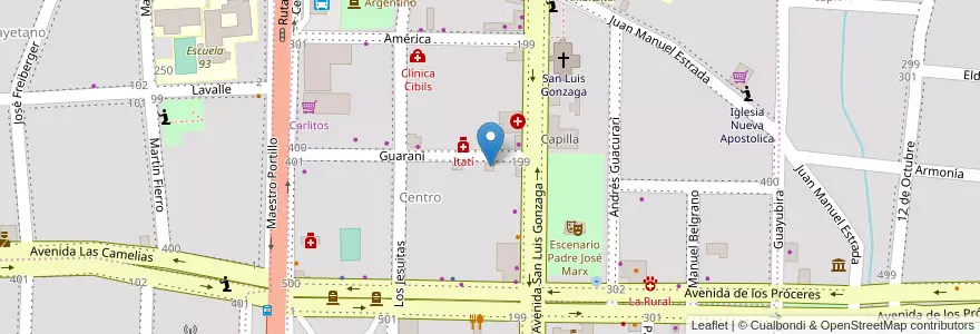 Mapa de ubicacion de Helados Duomo en Argentinië, Misiones, Departamento Libertador General San Martín, Municipio De Capioví, Capioví.