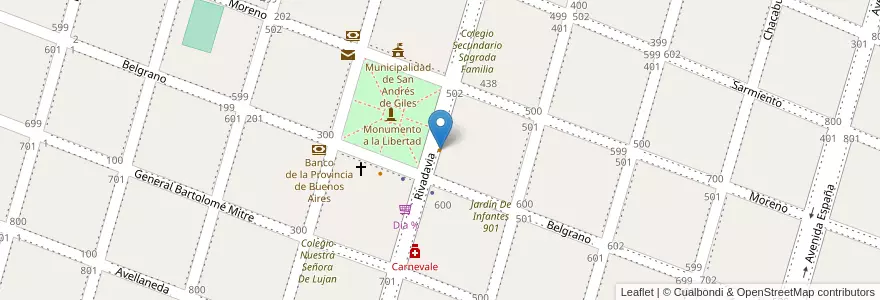 Mapa de ubicacion de Helados El Buen Sabor en アルゼンチン, ブエノスアイレス州, Partido De San Andrés De Giles.