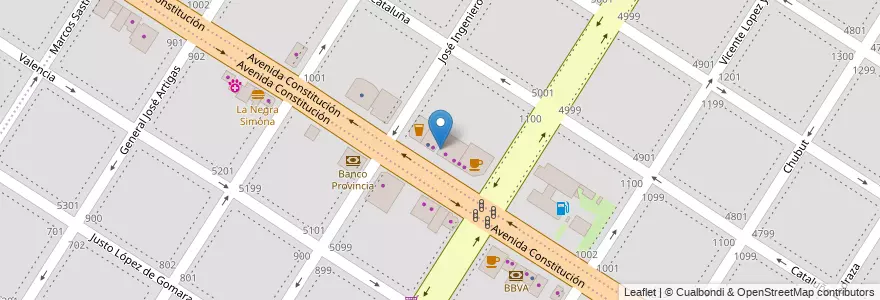 Mapa de ubicacion de Helados Grido en Arjantin, Buenos Aires, Partido De General Pueyrredón, Mar Del Plata.