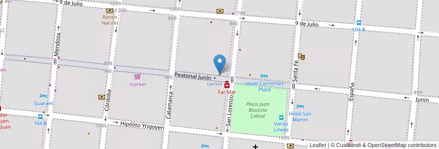 Mapa de ubicacion de Helados José en Аргентина, Корриентес, Departamento Capital, Corrientes, Corrientes.