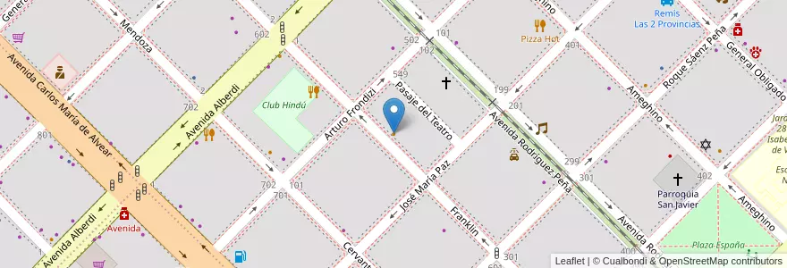 Mapa de ubicacion de Helados La Porteña en Arjantin, Chaco, Departamento San Fernando, Resistencia, Resistencia.