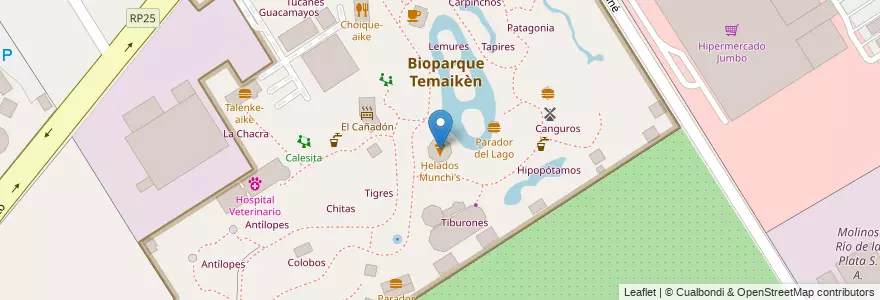 Mapa de ubicacion de Helados Munchi's en Argentina, Provincia Di Buenos Aires, Partido De Escobar, Belén De Escobar.