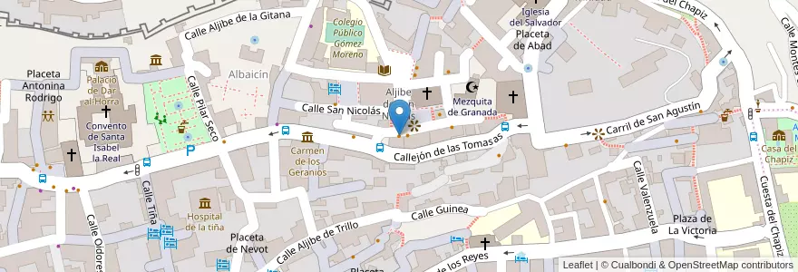 Mapa de ubicacion de Helados San Nicolás en España, Andalucía, Granada, Comarca De La Vega De Granada, Granada.