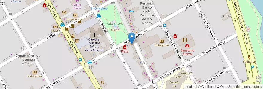 Mapa de ubicacion de Helados Sei Tu en الأرجنتين, ريو نيغرو, Departamento Adolfo Alsina, Viedma, Viedma.
