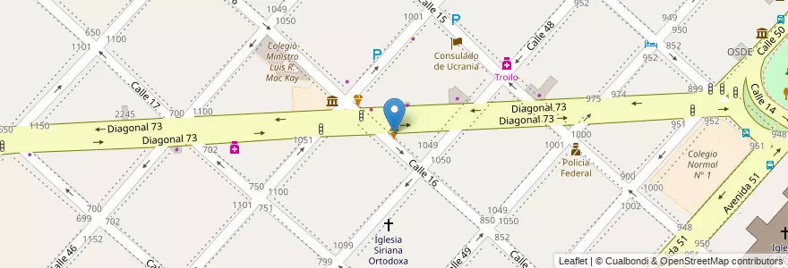 Mapa de ubicacion de Helados Vauky, Casco Urbano en Argentinië, Buenos Aires, Partido De La Plata, La Plata.